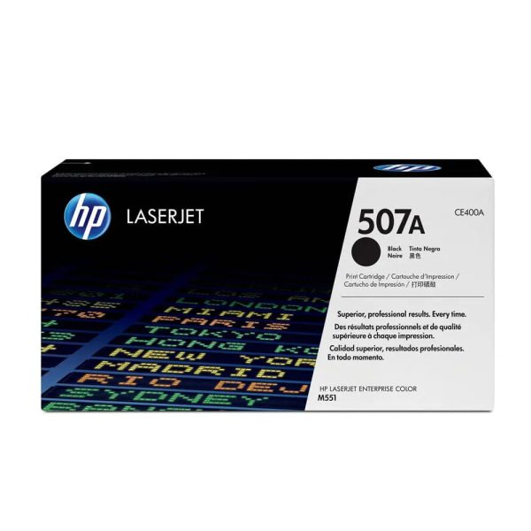 HP 507A Black Original LaserJet Toner Cartridge, CE400A