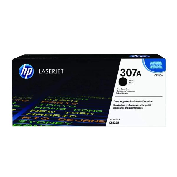 HP 307A Black Original LaserJet Toner Cartridge, CE740A