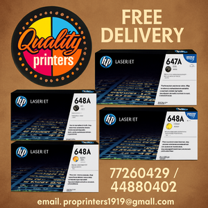 HP 647A 648A SET | CE260A, CE261A, CE262A, CE263A | Original HP Toner Cartridges - Black, Cyan, Yellow, Magenta