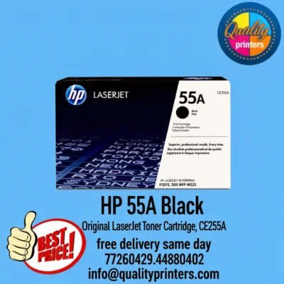 HP 55A Black Original LaserJet Toner Cartridge, CE255A