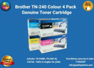 Brother TN-240 Colour 4 Pack BYCM Toner Cartridge Genuine