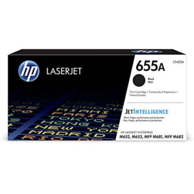 HP 655A Black Original LaserJet Toner Cartridge, CF450A